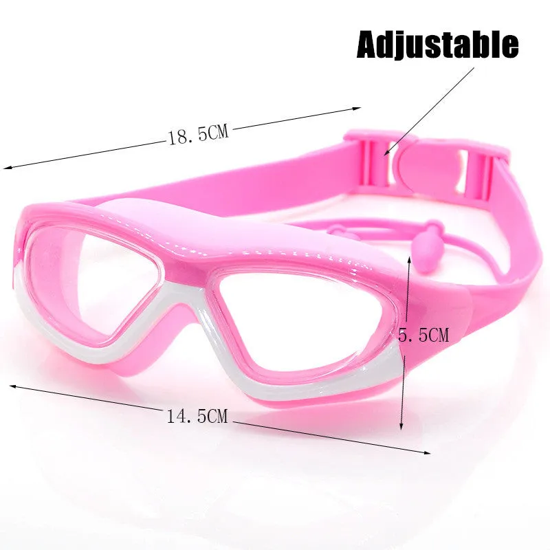 Professional Swimming Goggles kids swimming glasses with Earplugs Anti-Fog UV silicone Waterproof Swimming Eyewear for children