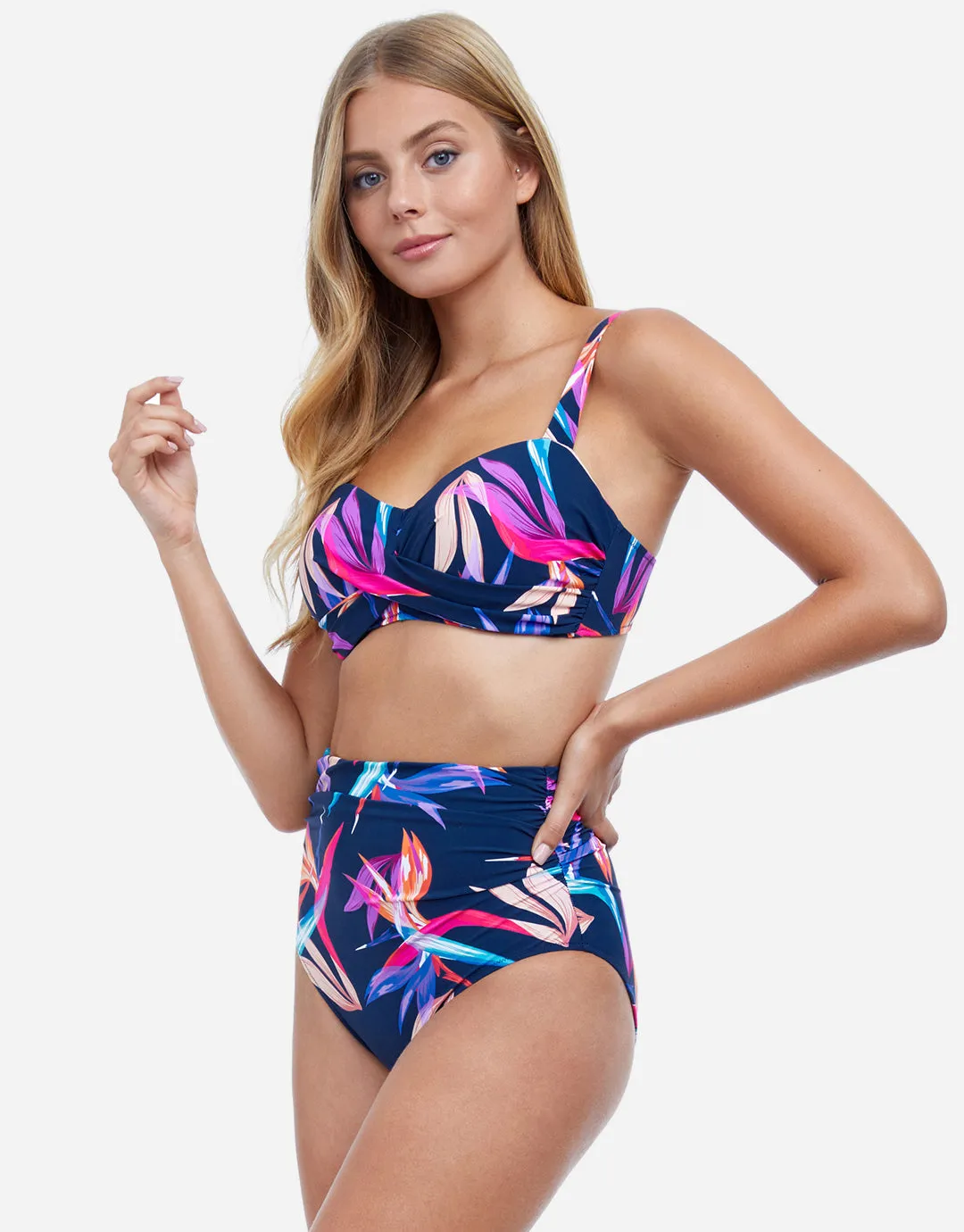 Profile Paradise D Cup Foam Bikini Top - Blue Multi