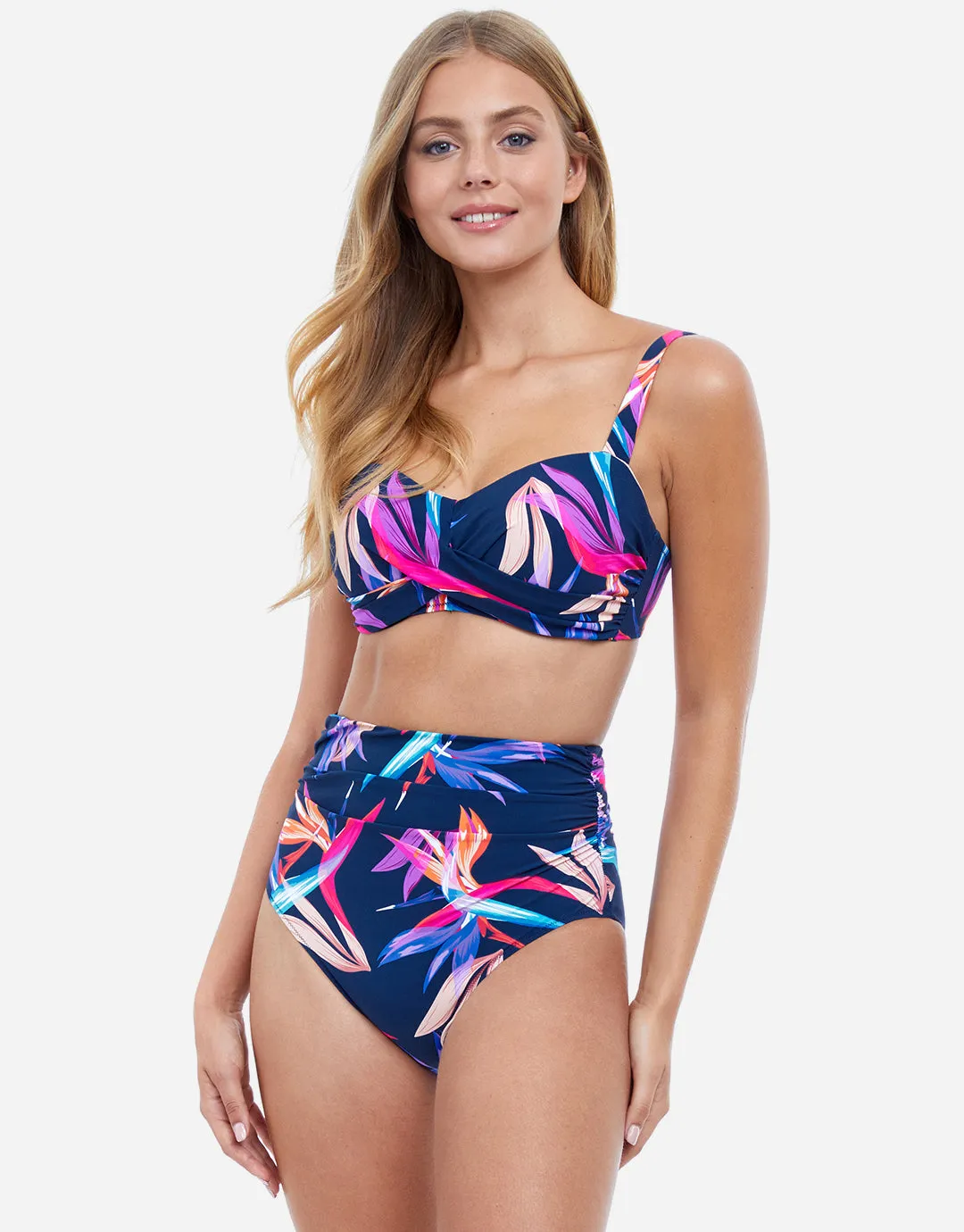 Profile Paradise D Cup Foam Bikini Top - Blue Multi