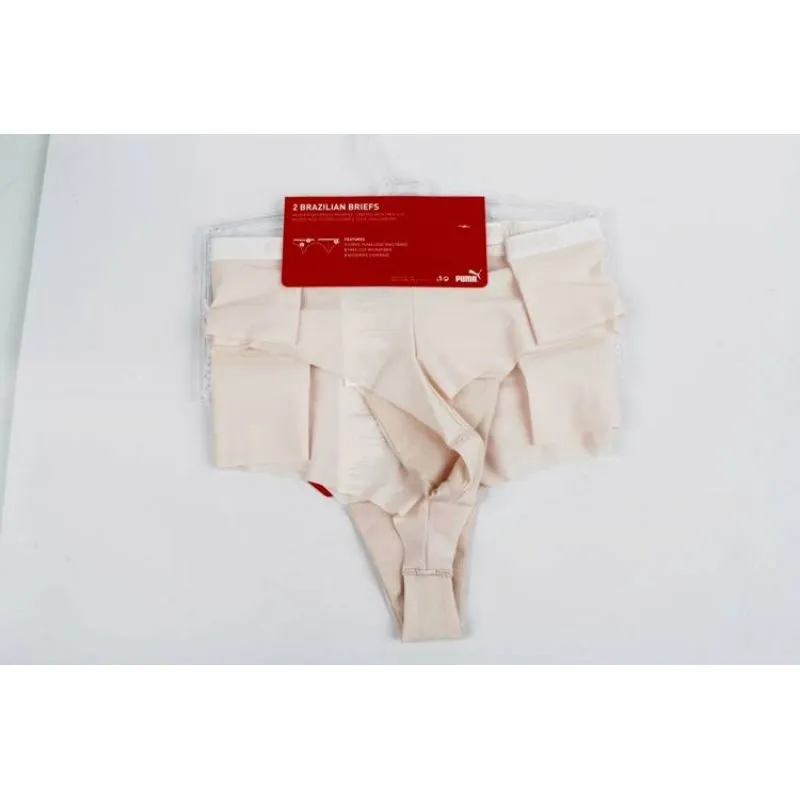 Puma Women's Soft & Stretchy Brazilian Briefs - 2-Pack in Stylish Powder Pink