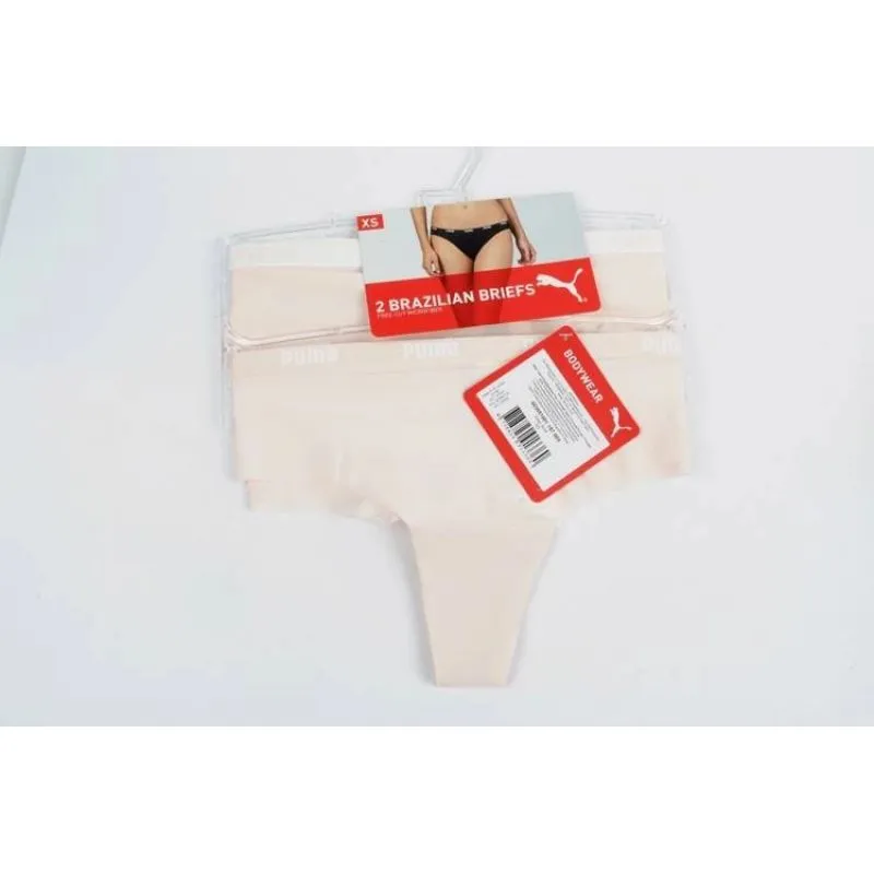 Puma Women's Soft & Stretchy Brazilian Briefs - 2-Pack in Stylish Powder Pink
