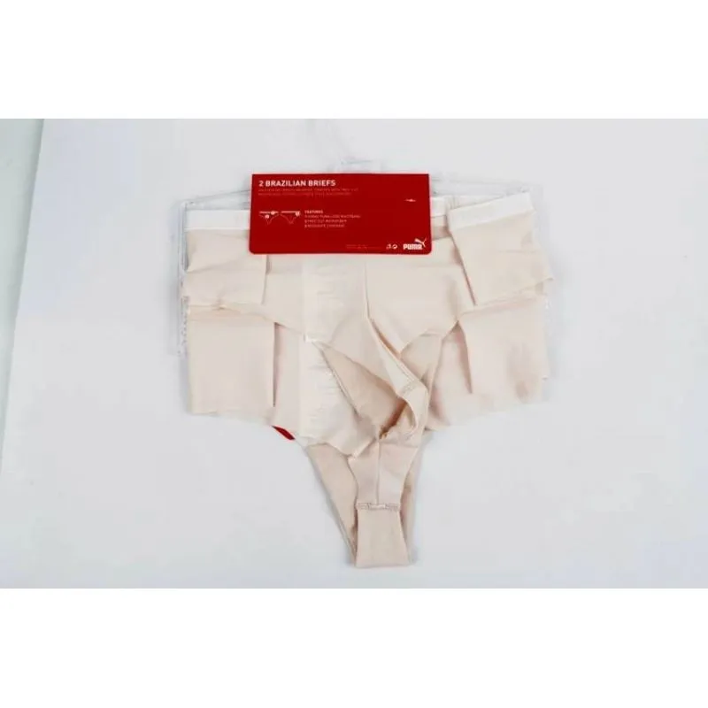 Puma Women's Soft & Stretchy Brazilian Briefs - 2-Pack in Stylish Powder Pink