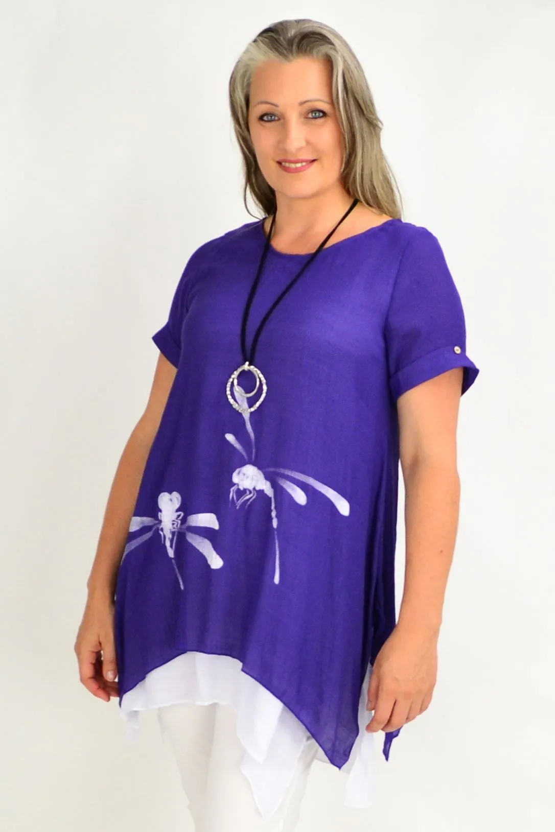 Purple Dragonfly Tunic Top