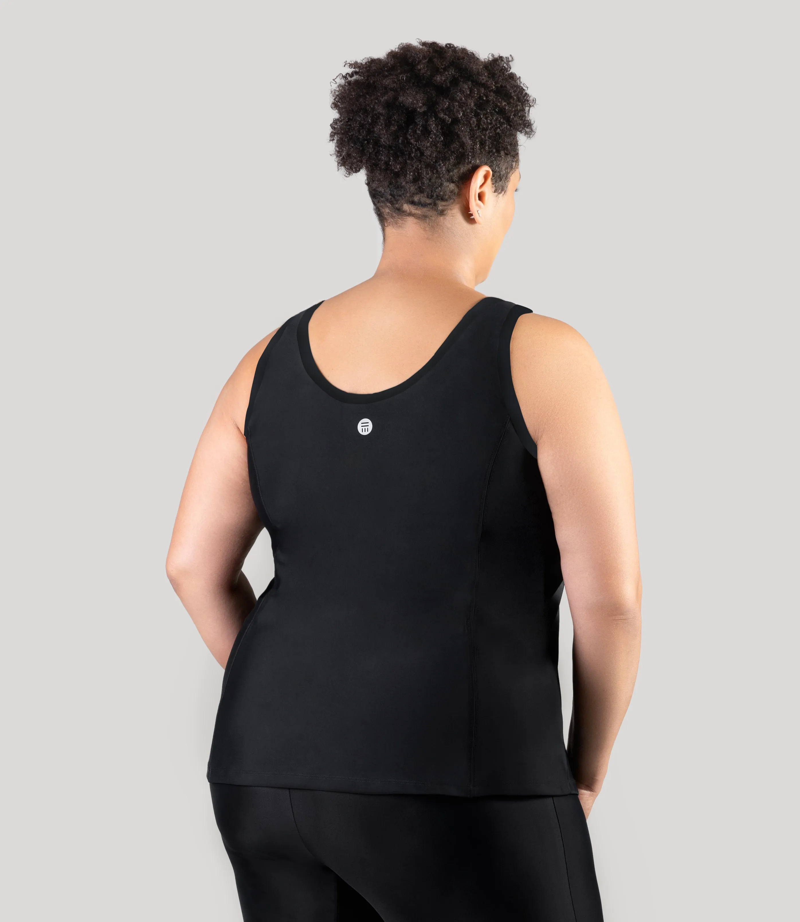 QuikEnergy Tankini Swim Top Leopard Print Black