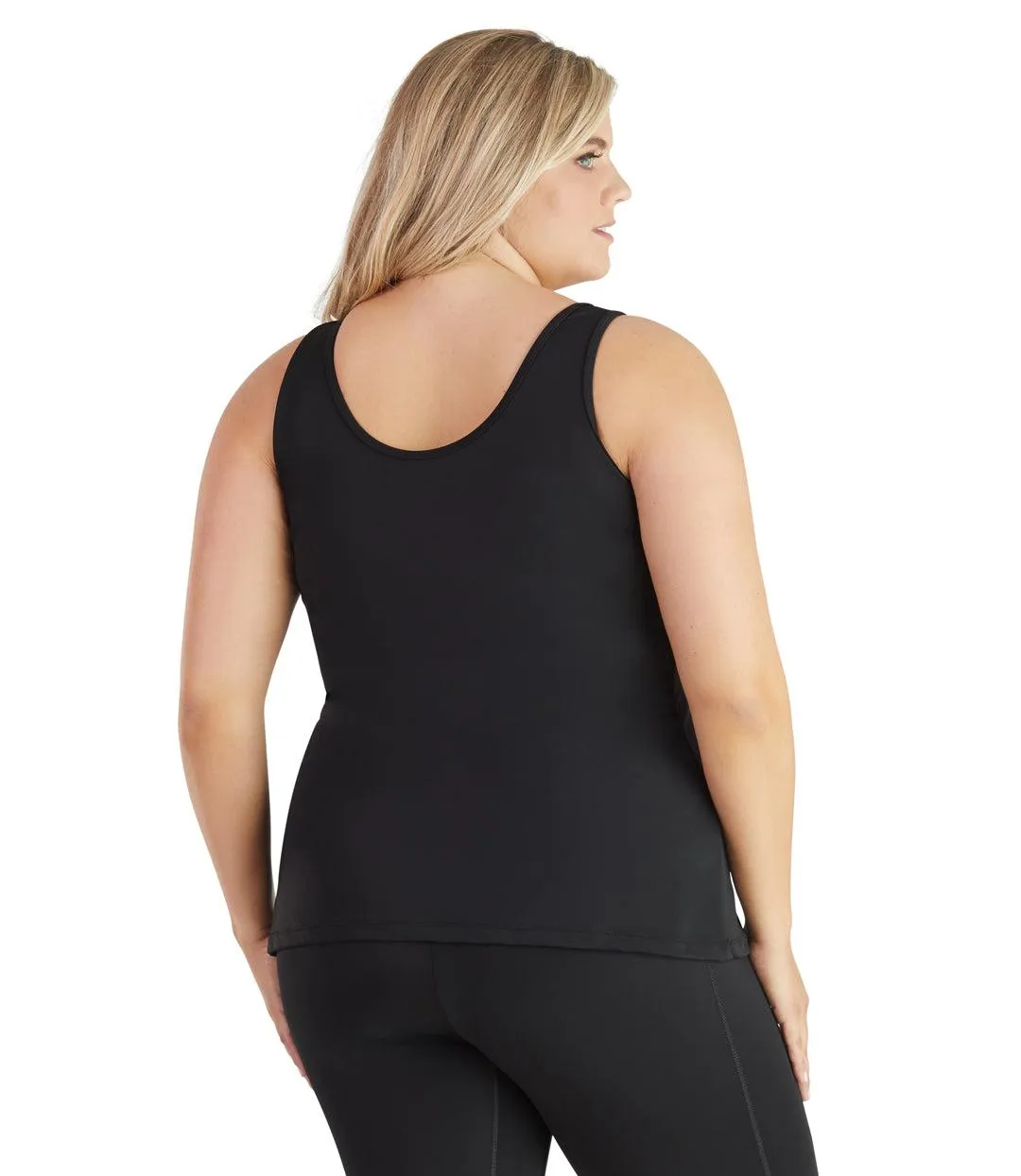 QuikEnergy Tankini Swim Top Turq and Black - FINAL SALE