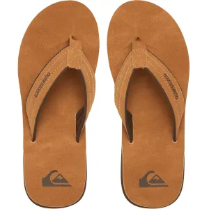 Quiksilver Mens Carver Faux Leather Flip Flops - Tan