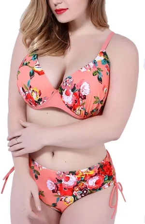 QZUnique Women's One Piece Bathing Suit Tummy Control Swimwear Halter Ruched Swimsuit Plus Size Vintage Monokini