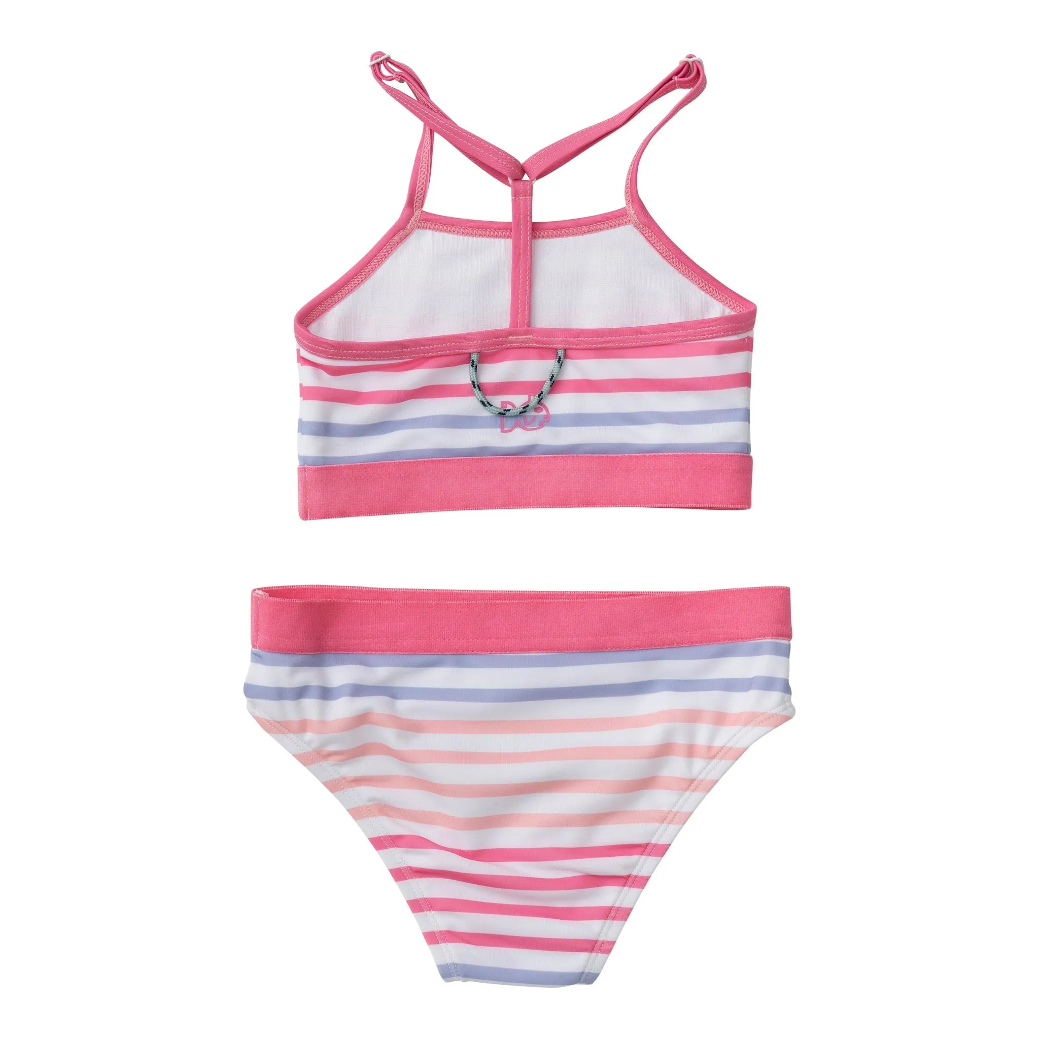 Racerback Bikini in Pink Carnation Multi-Color Stripe
