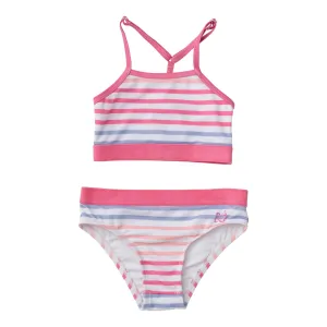 Racerback Bikini in Pink Carnation Multi-Color Stripe