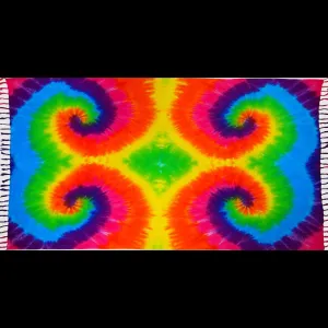 Rainbow Spiral Tie-Dye Extra Long Sarongs (80 Inch)