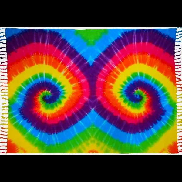 Rainbow Spiral Tie-Dye Sarongs