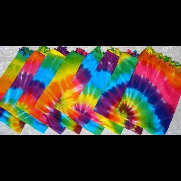 Rainbow Spiral Tie-Dye Sarongs