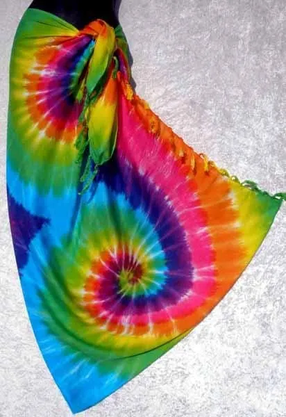 Rainbow Spiral Tie-Dye Sarongs