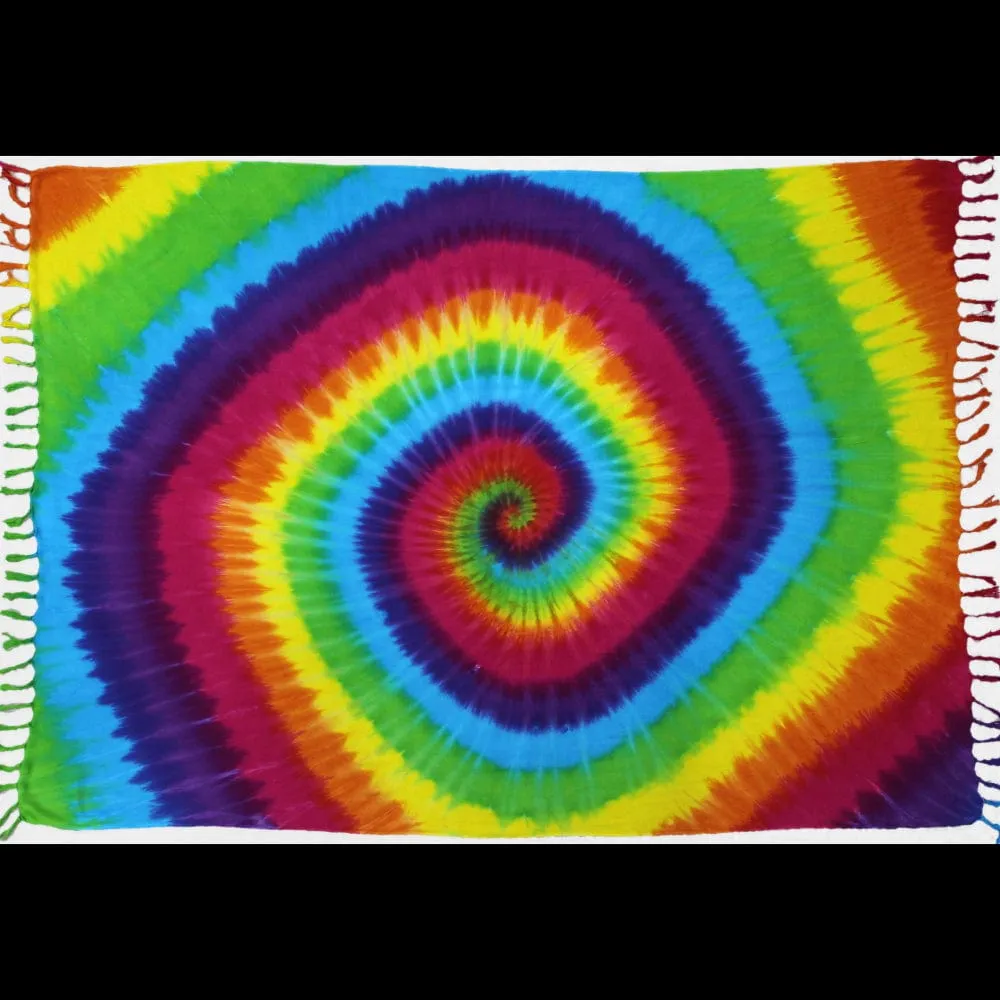 Rainbow Spiral Tie-Dye Sarongs