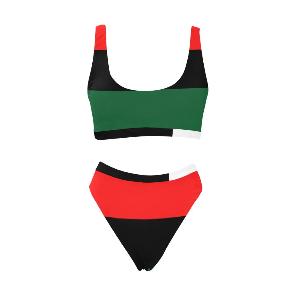RBG Sport Top & High-Waisted Bikini Swimsuit (Model S07)