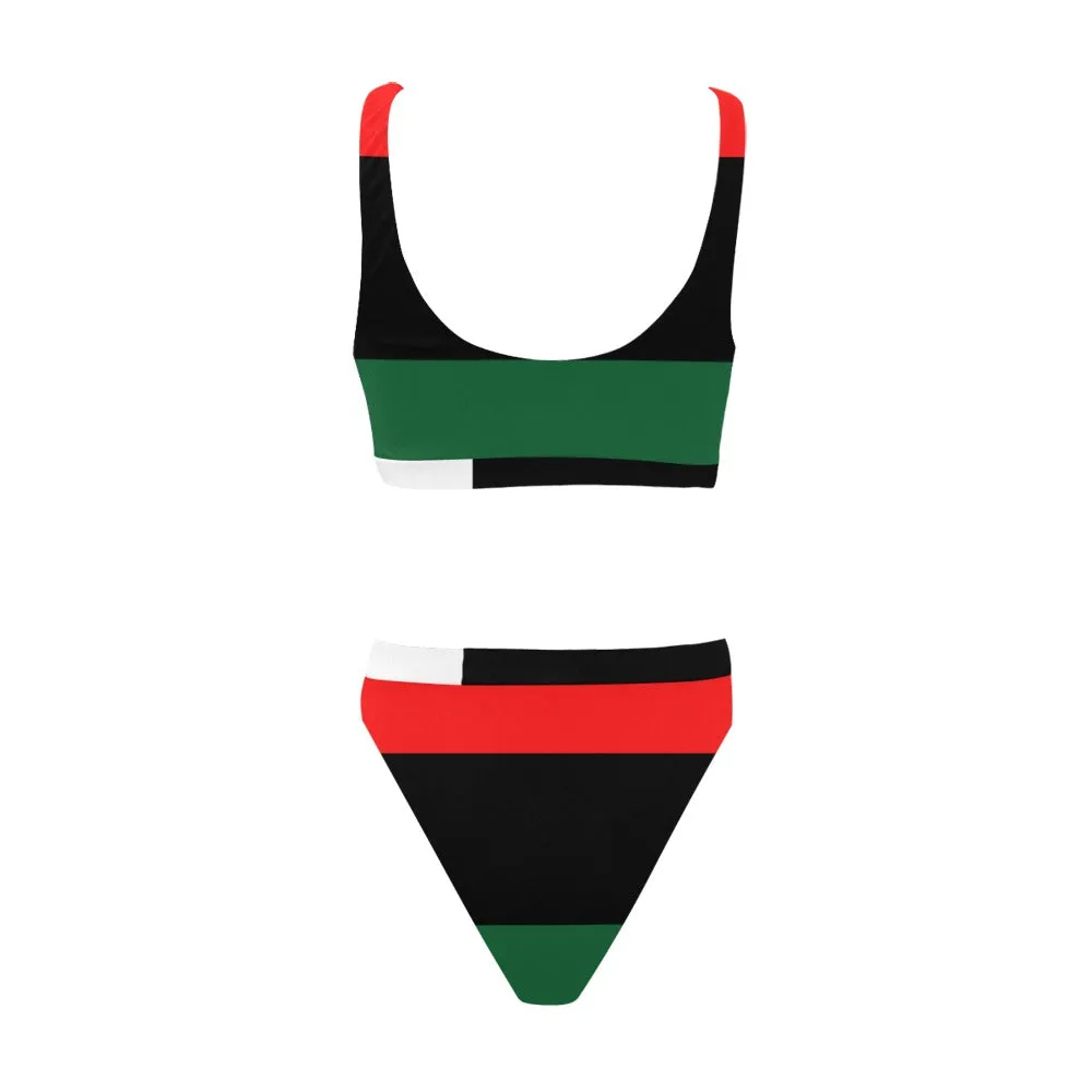 RBG Sport Top & High-Waisted Bikini Swimsuit (Model S07)