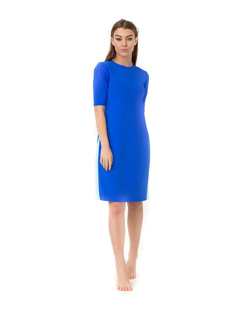 RD-BL Blue Racer Stripe Swim Dress