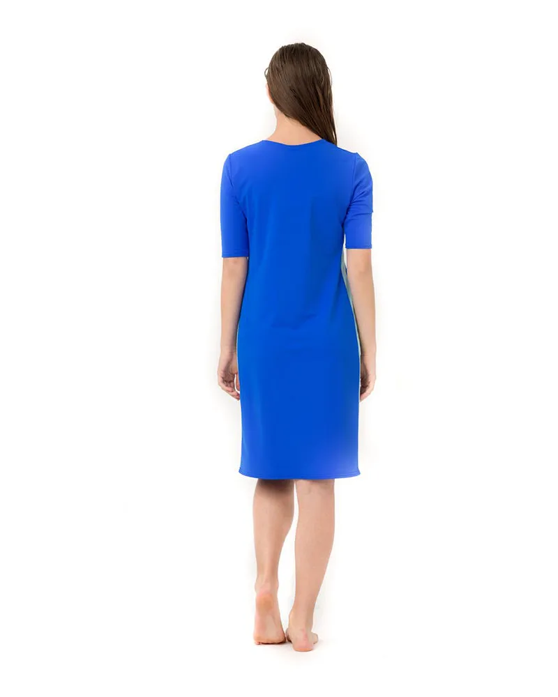 RD-BL Blue Racer Stripe Swim Dress