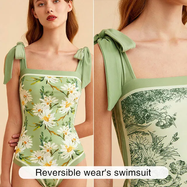 Reversible One Piece Swimsuits SexyHigh Cut One-Piece Suits Swimwear