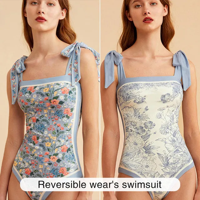 Reversible One Piece Swimsuits SexyHigh Cut One-Piece Suits Swimwear