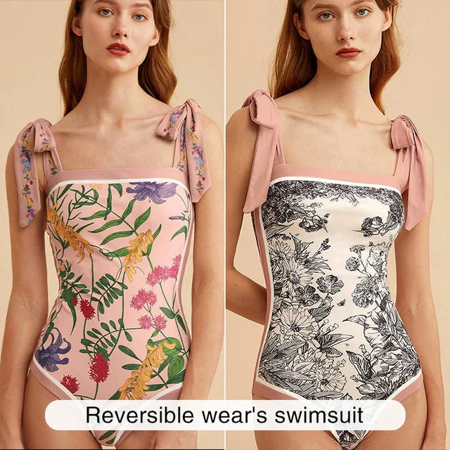 Reversible One Piece Swimsuits SexyHigh Cut One-Piece Suits Swimwear