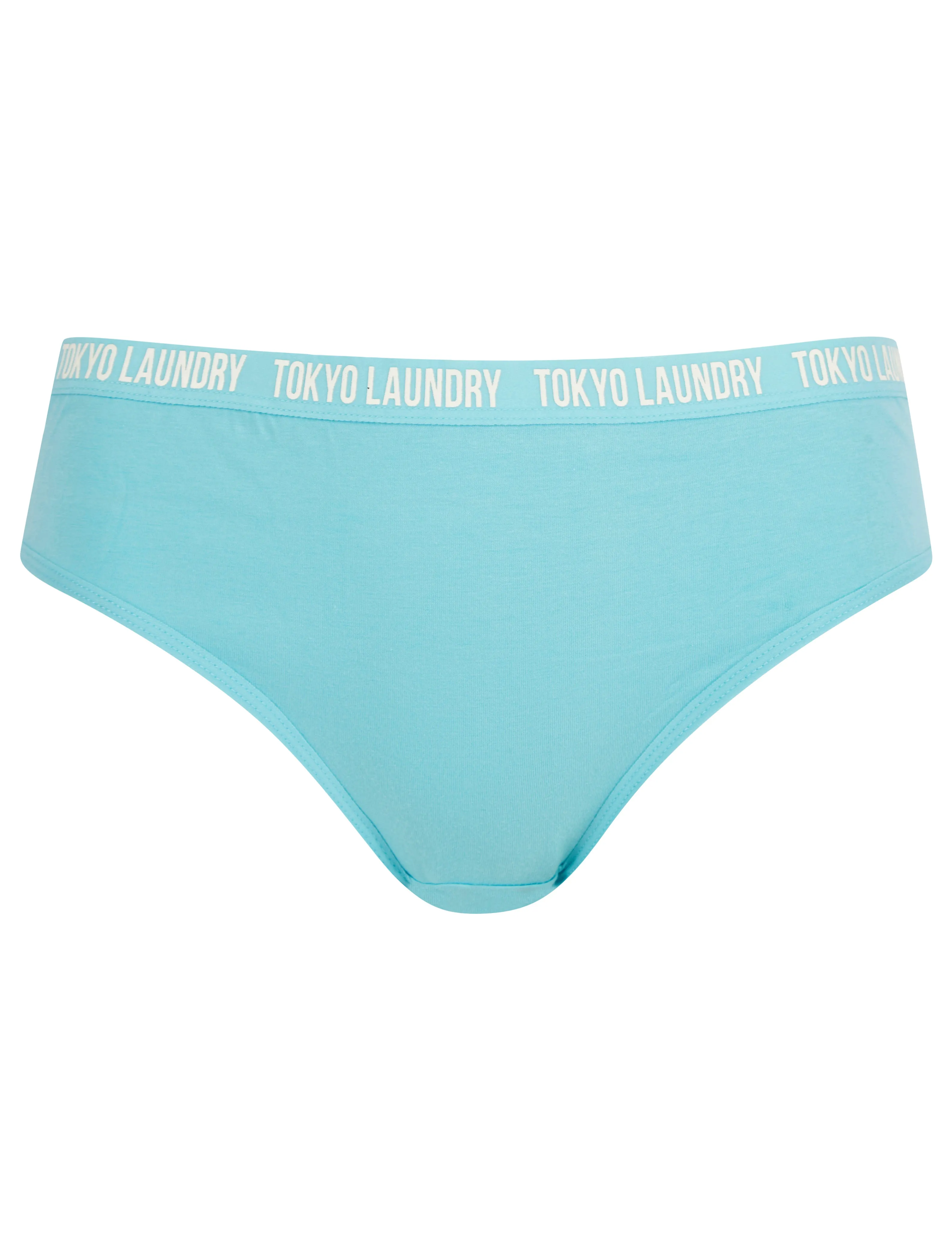 Robyn (5 Pack) Cotton Assorted Briefs in Jet Stream / Patina Green / Light Grey Marl / Blue Topaz / Fuchsia Purple - Tokyo Laundry