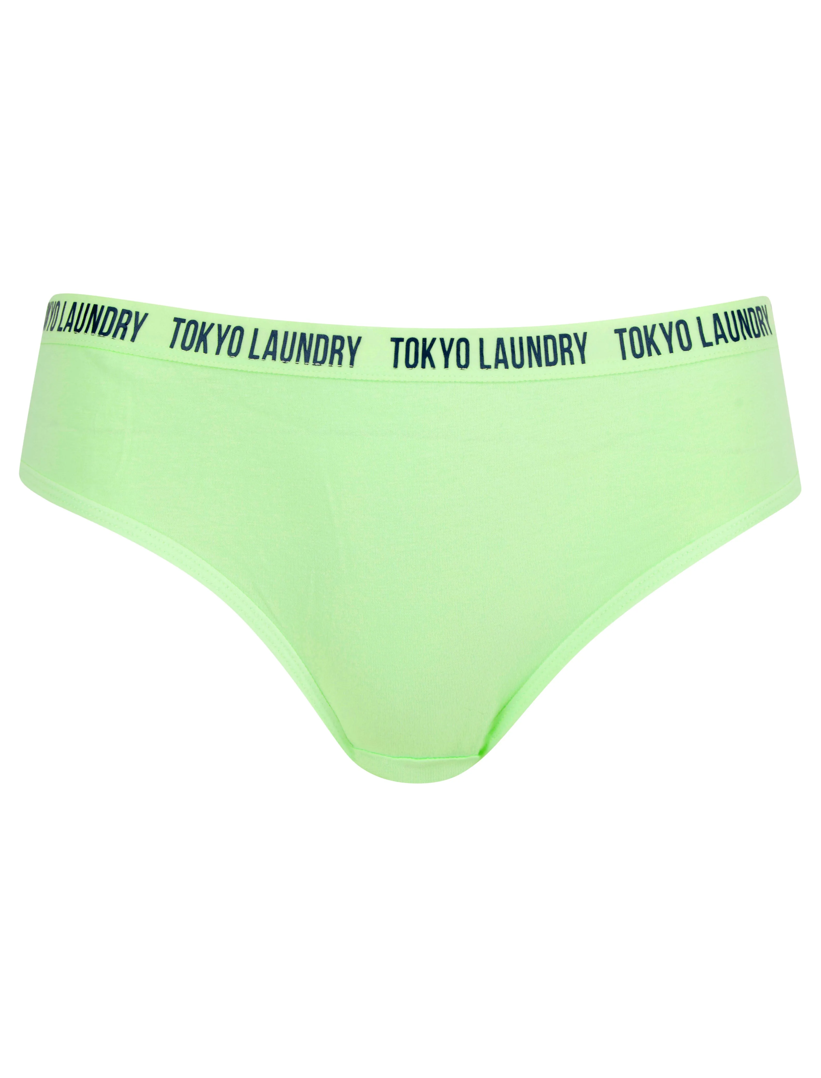 Robyn (5 Pack) Cotton Assorted Briefs in Jet Stream / Patina Green / Light Grey Marl / Blue Topaz / Fuchsia Purple - Tokyo Laundry