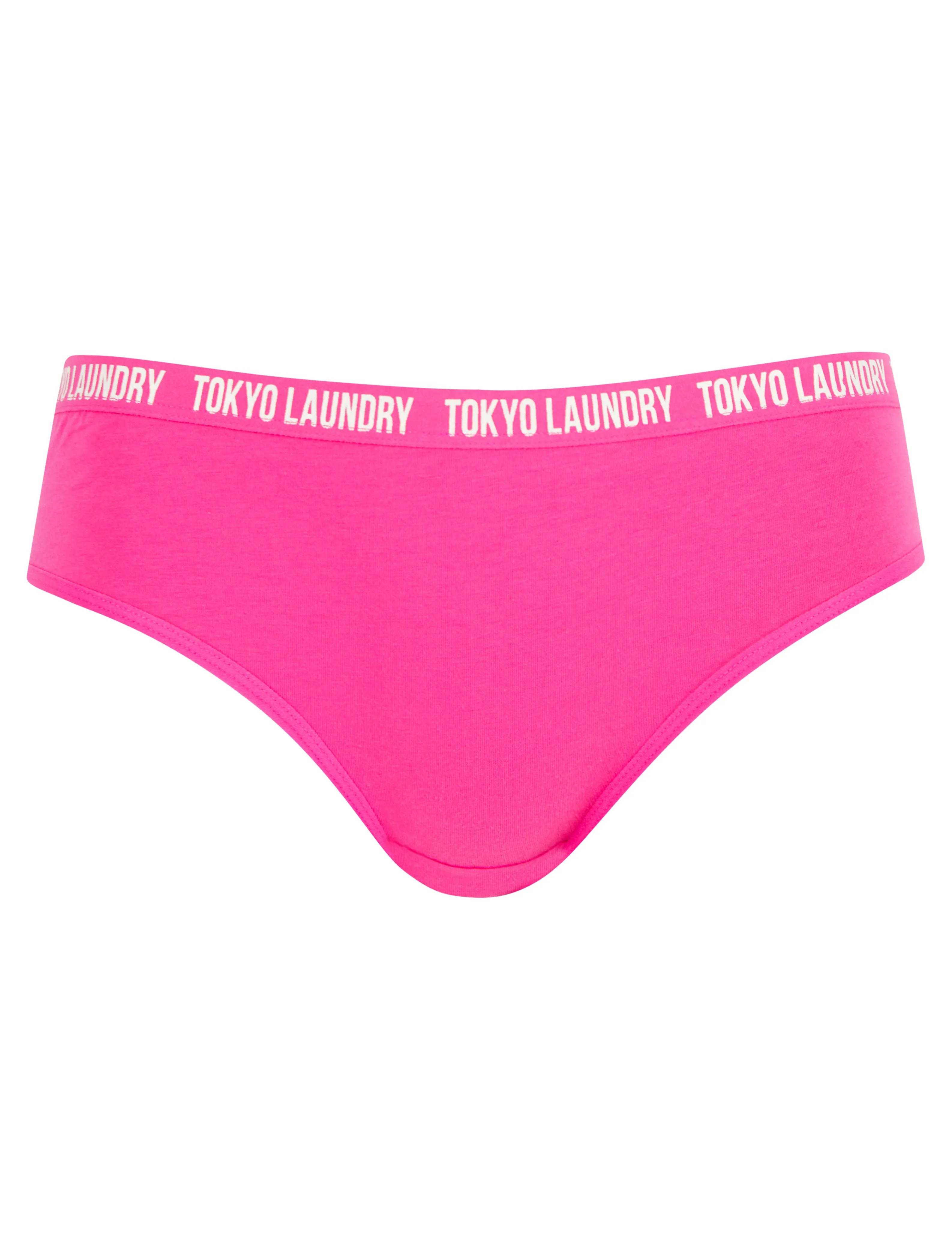 Robyn (5 Pack) Cotton Assorted Briefs in Jet Stream / Patina Green / Light Grey Marl / Blue Topaz / Fuchsia Purple - Tokyo Laundry