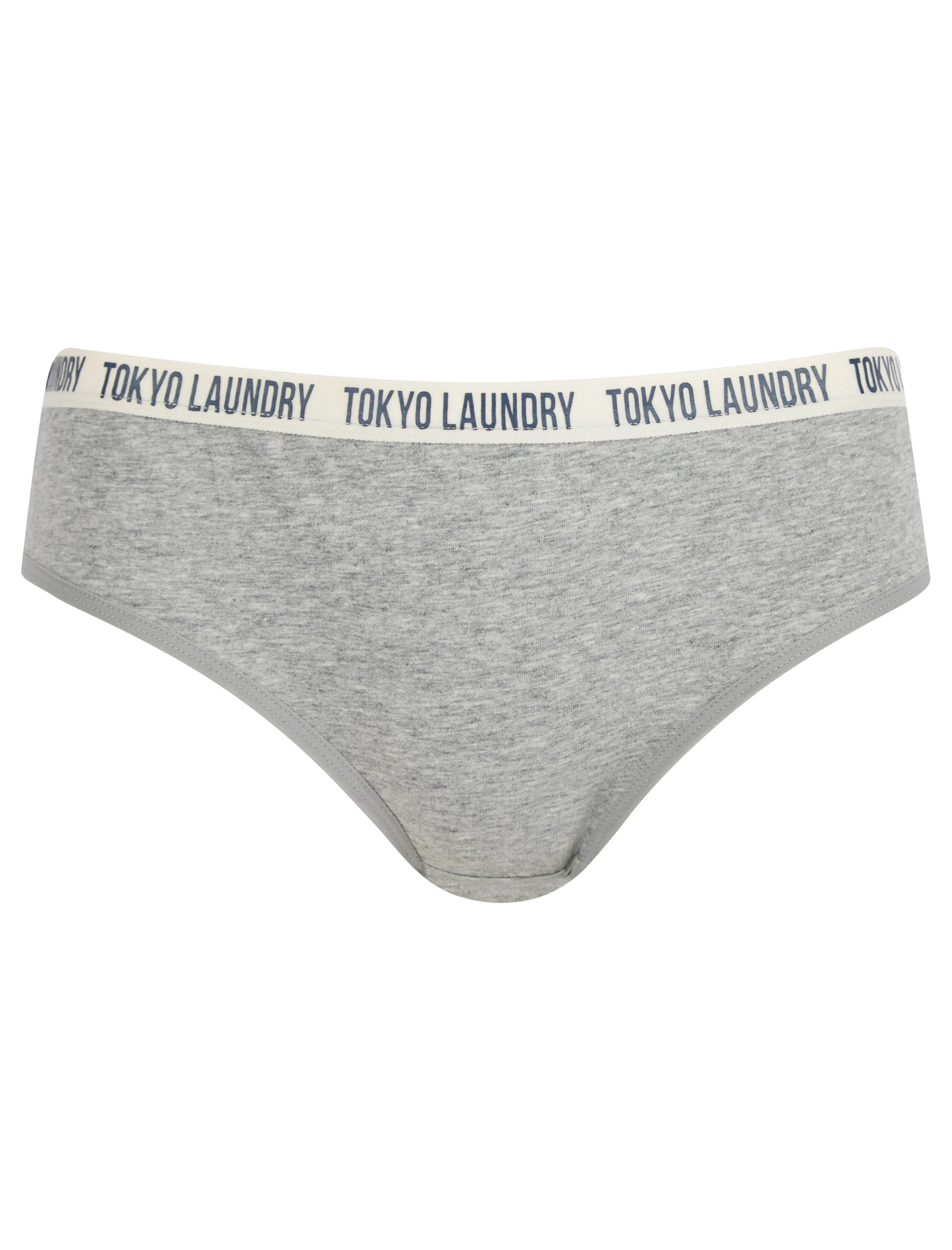 Robyn (5 Pack) Cotton Assorted Briefs in Jet Stream / Patina Green / Light Grey Marl / Blue Topaz / Fuchsia Purple - Tokyo Laundry