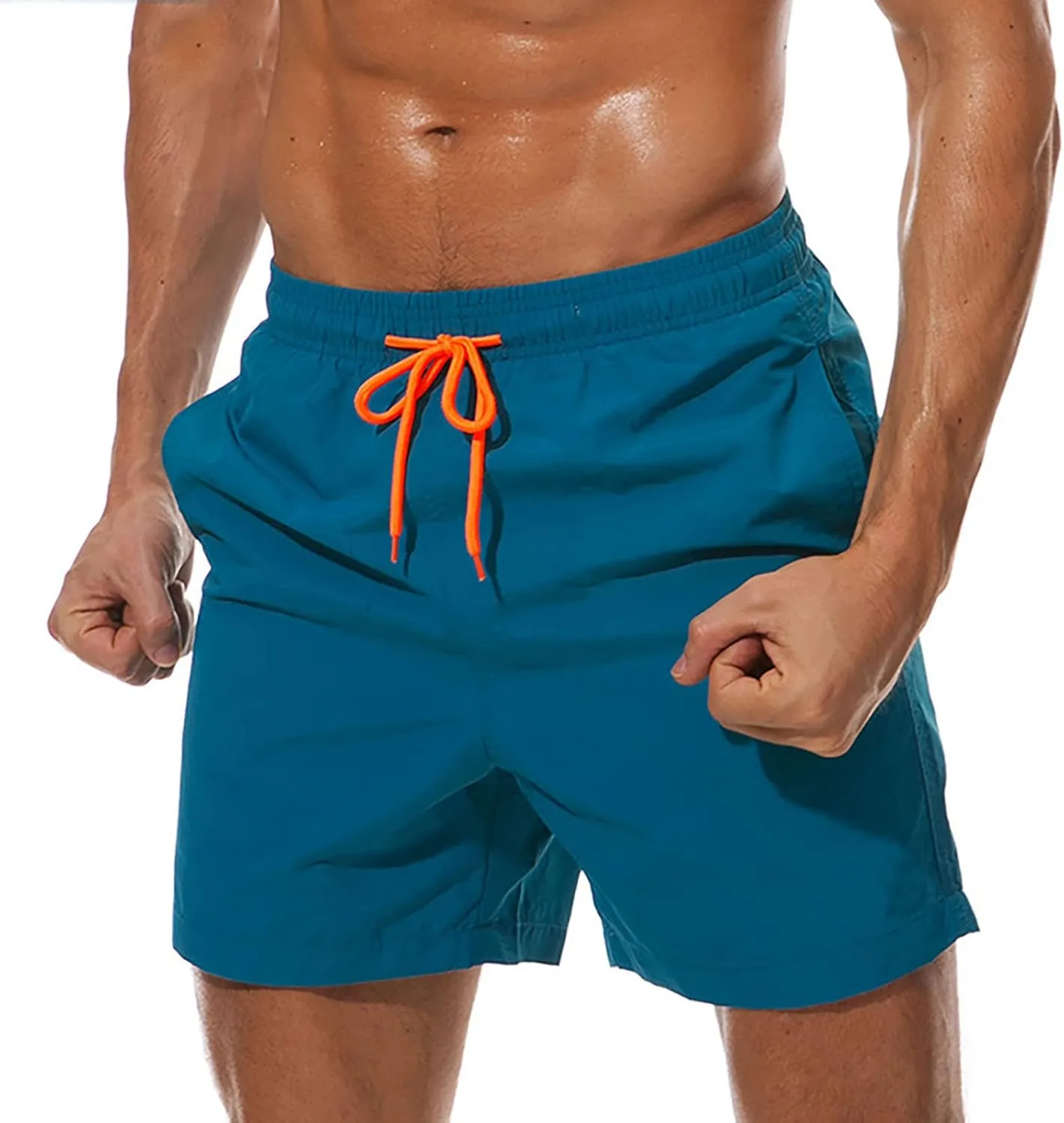RTRDE Men's Board Shorts Swimming Trunk Quick Dry Shorts Summer Holiday Beach Shorts with Pockets Bathing Suit, M-4XL