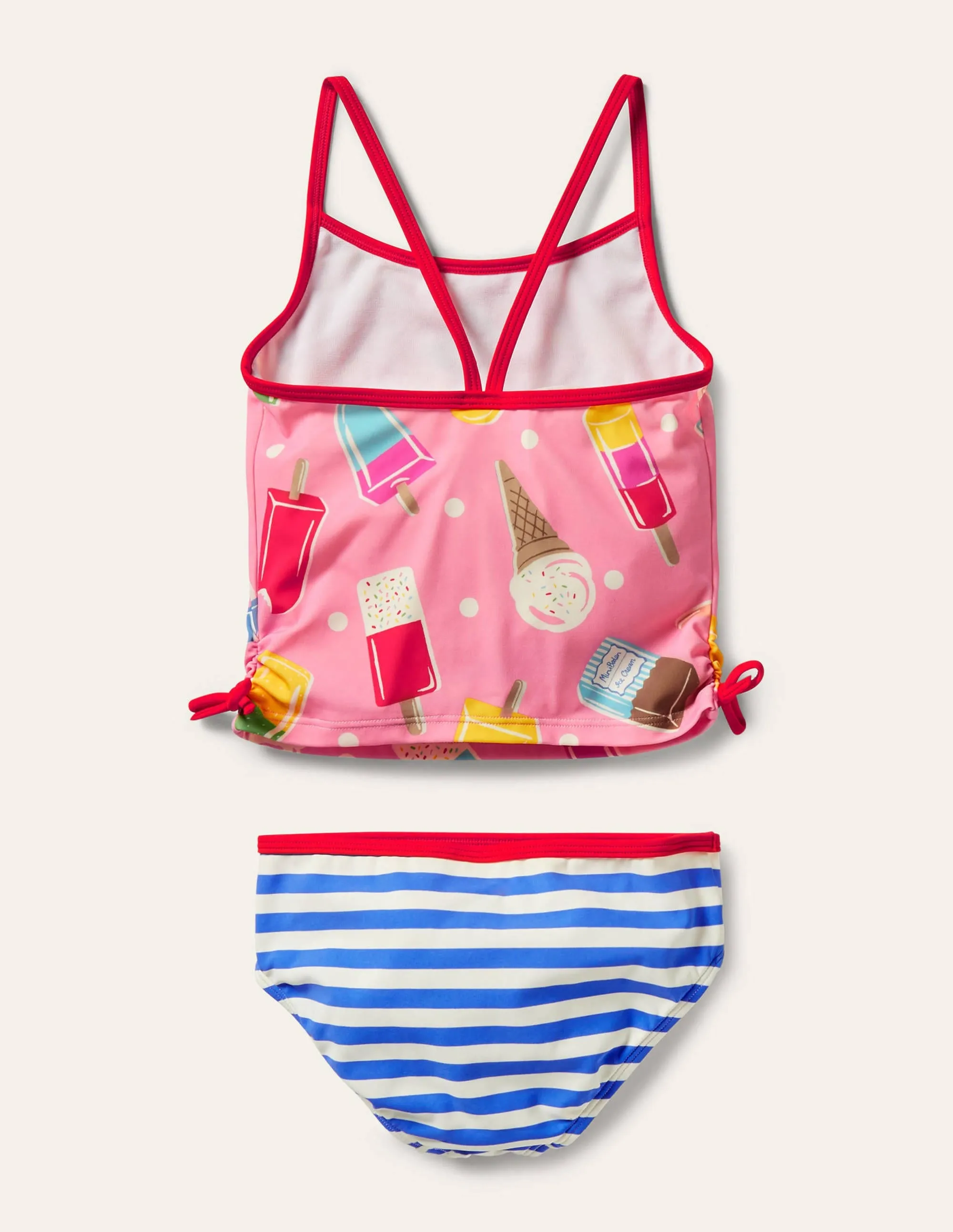 Ruched Tankini Set-Pink Lemonade Ice Cream Spot