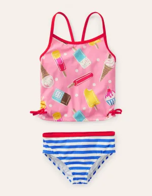 Ruched Tankini Set-Pink Lemonade Ice Cream Spot