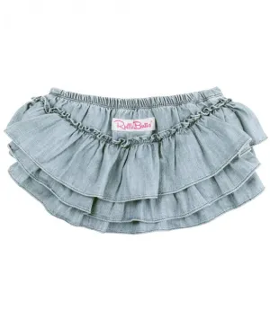 Ruffle Butts / Light Wash Denim Skirted Bloomer