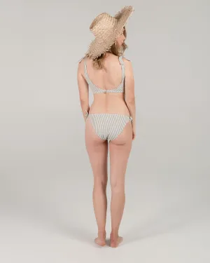 Rylee   Cru Women's Stripe Knotted Bikini Bottom - Olive