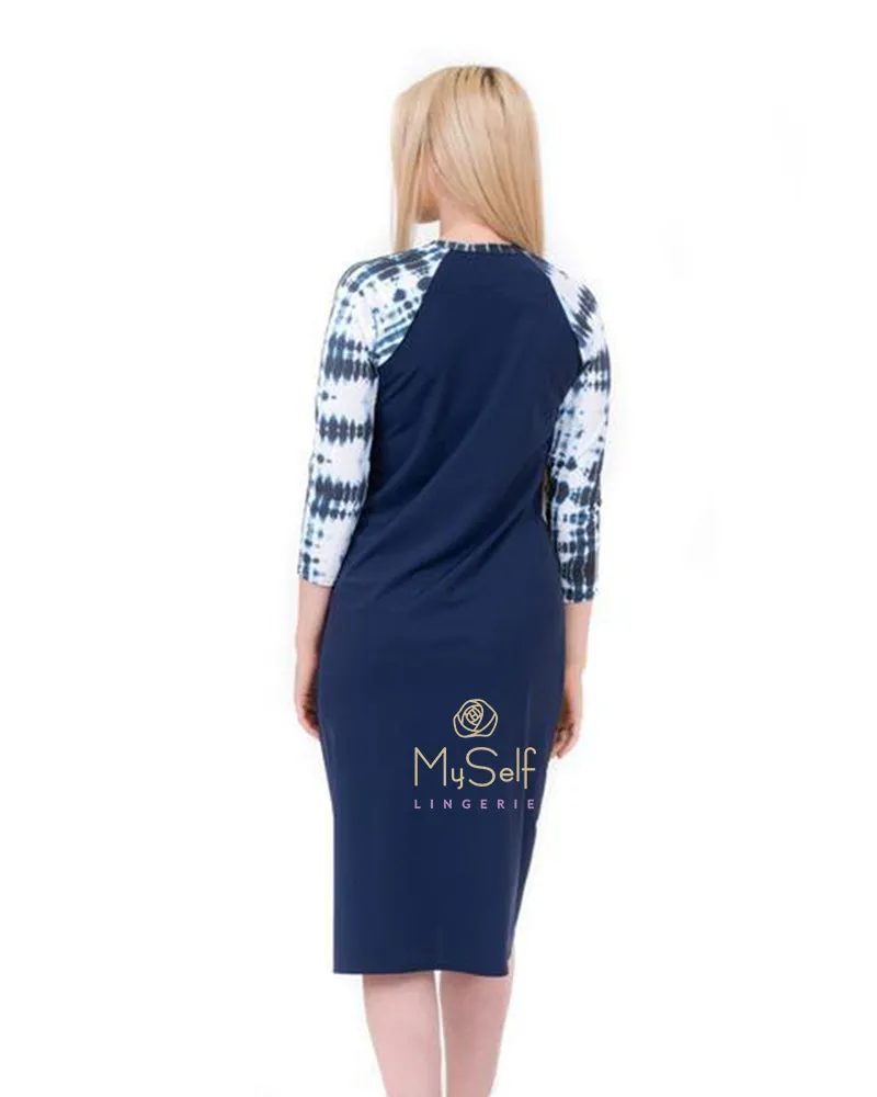 S18-LD-TD Tie Dye Sleeve Swim Dress