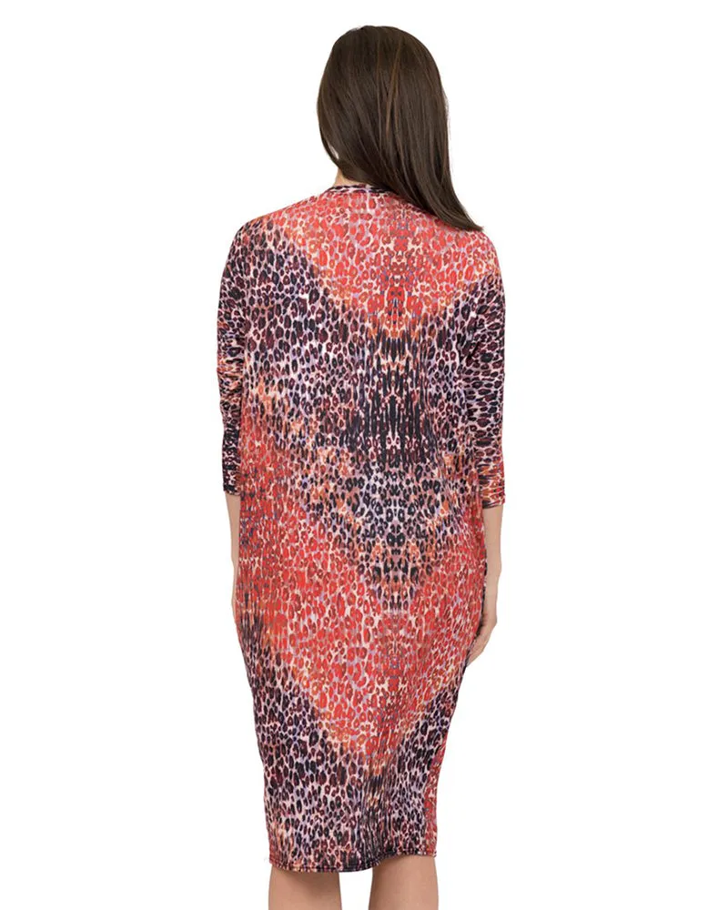 S19-FLD-OL Orange Leopard Flow Swim Dress