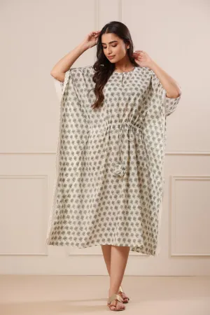 Saher Sukoon Cotton Hand Block Printed Kaftan