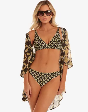 Samoa Underwired Bikini Set - Black and Gold
