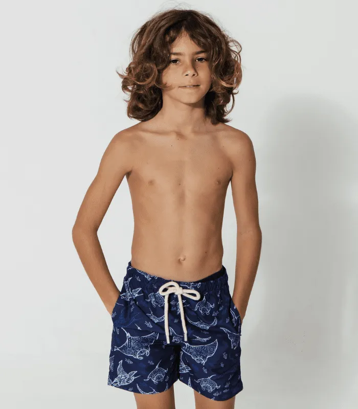 Sandbar - Boys Swim Shorts - Ocean Manta