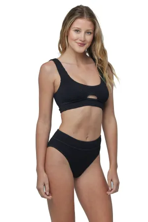 Sardinia Front Cut Out One Size Bikini TOP ONLY (Black)