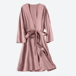 Satin Belted Kimono Style Robes