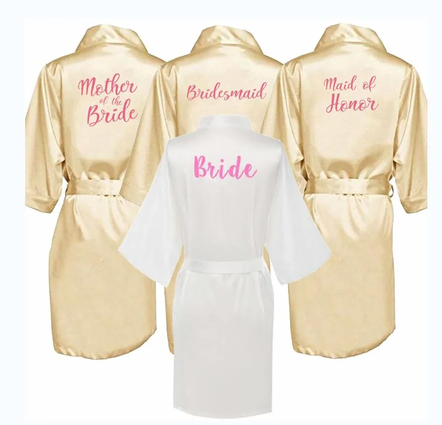 Satin bride kimono wedding robes