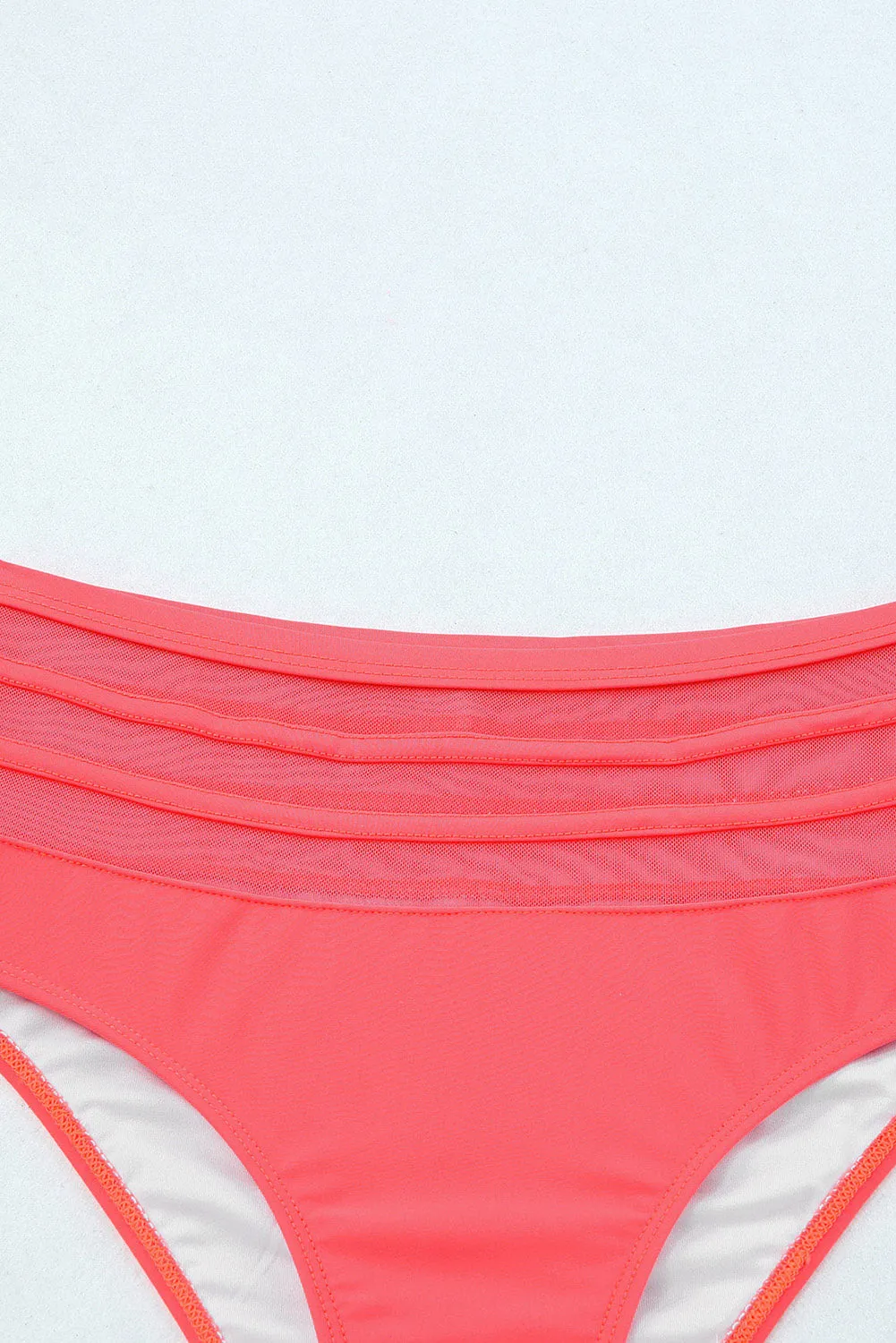 Scalloped Cross High Waist Bikini
