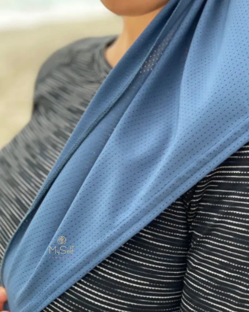 Scarf Bar Ocean Blue Dri Fit Pre-Tied Bandanna with Velvet Non Slip Grip