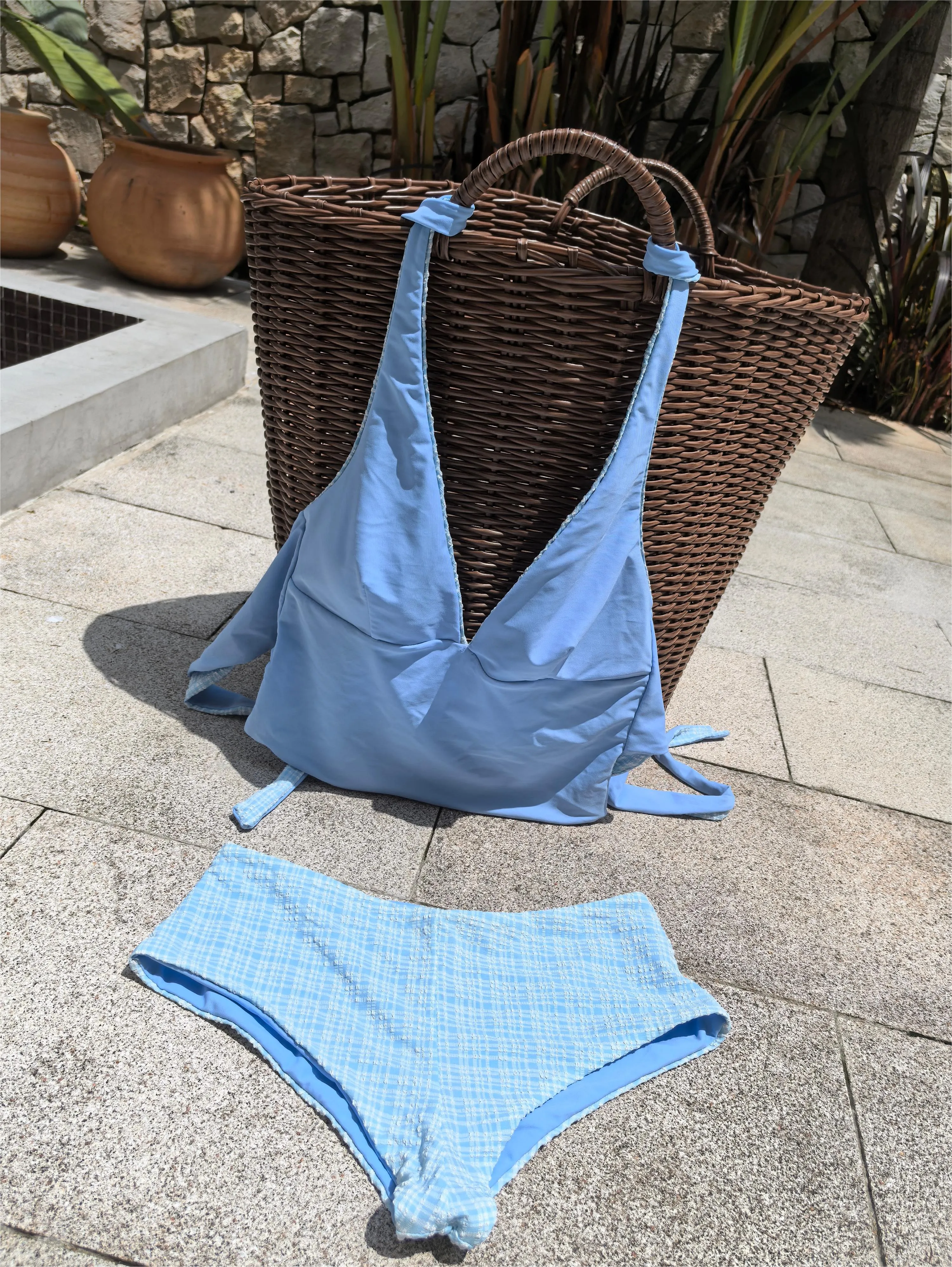 Seamolly Vintage Gingham Beach Swim Bottom Boyshorts