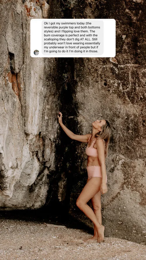 Seashell Scallop Reversible High Waist Bikini Bottoms