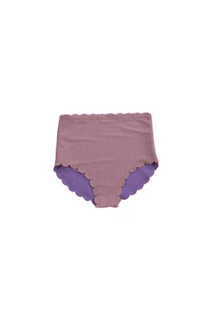 Seashell Scallop Reversible High Waist Bikini Bottoms
