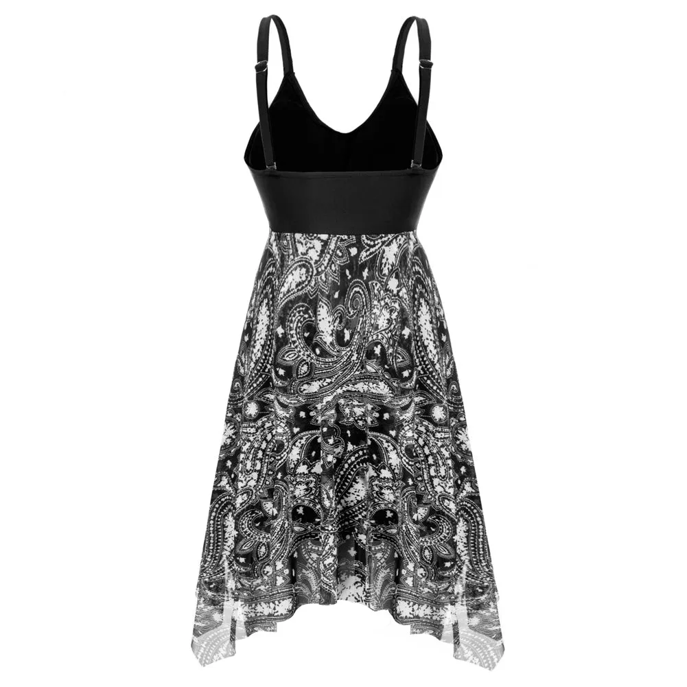 Separated Swimsuit V-Neck Irregular Hem Swimwear