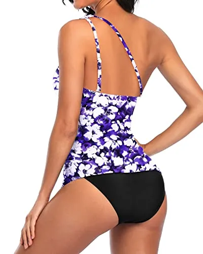 Sexy And Elegant Swimsuits For Women Tankini Two Piece-Blue Floral