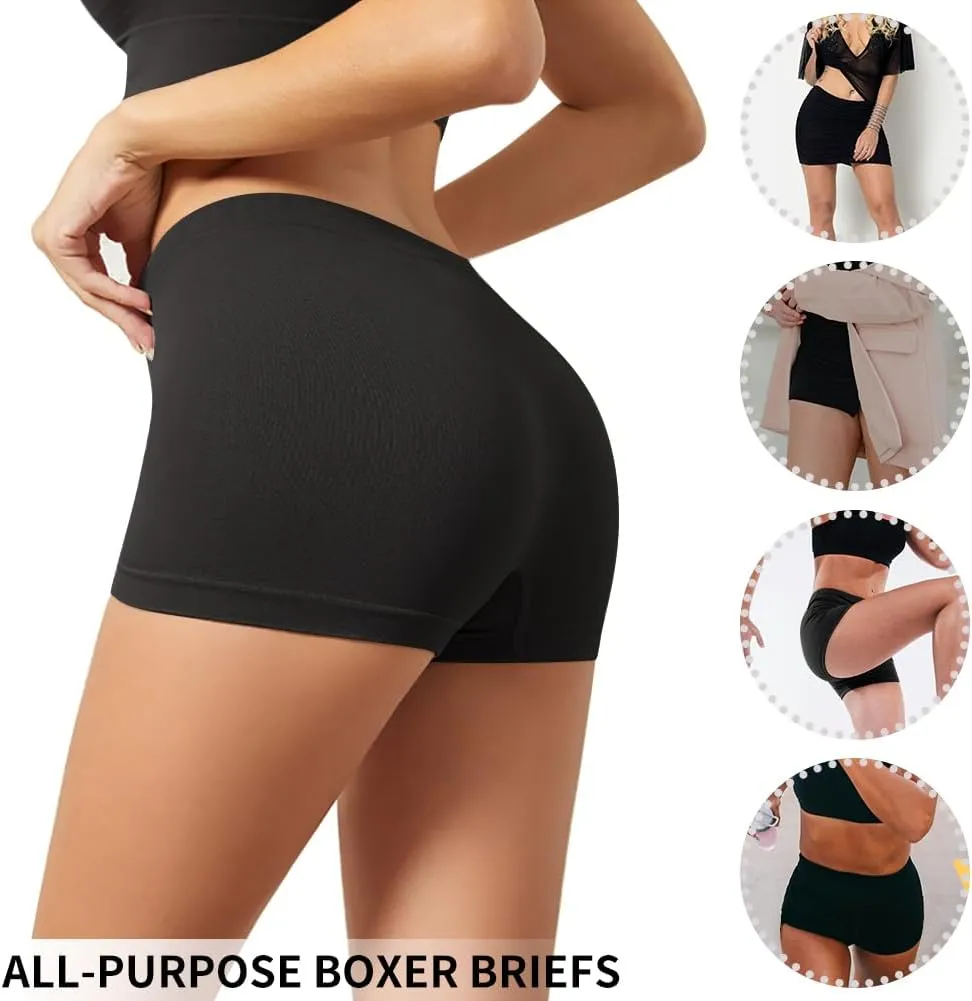 Sexy Code 1701 Boyshort Panties for Women, Pack of 3, Ladies Underwear Boxer Briefs with Novelty Letter Printed